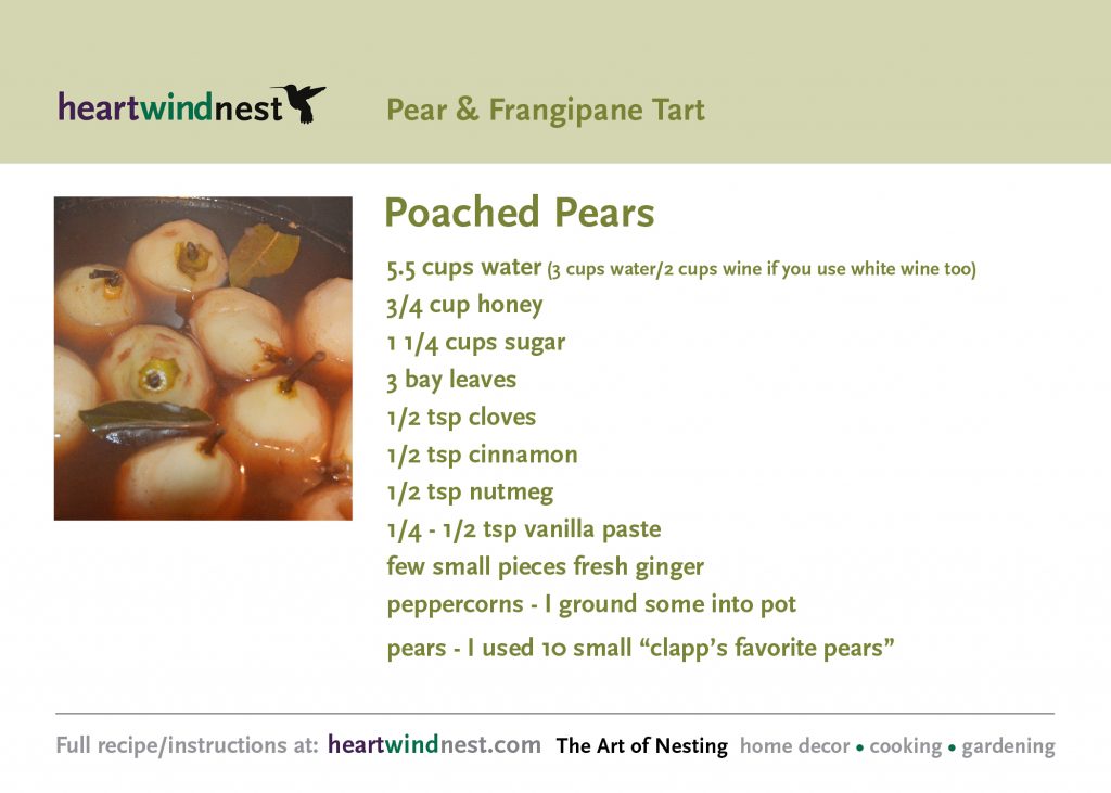 heartwindnest poached pear recipe
