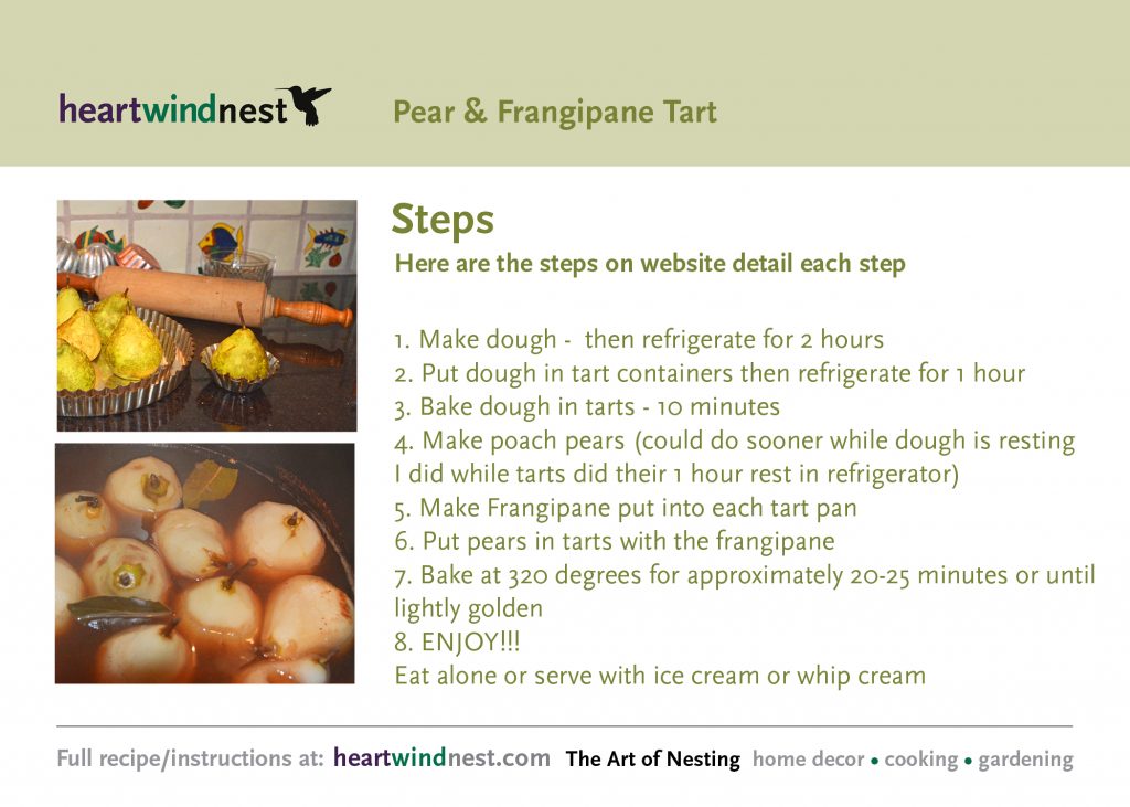 pear & frangipane recipe steps — heartwindnest recipe